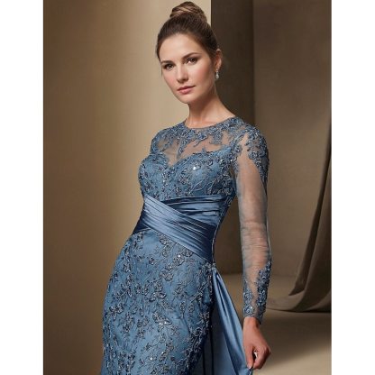 Mermaid Trumpet Sweep Brush Train Wedding Guest Dress Formal Dresses Evening Gown Mother of the Bride Dress