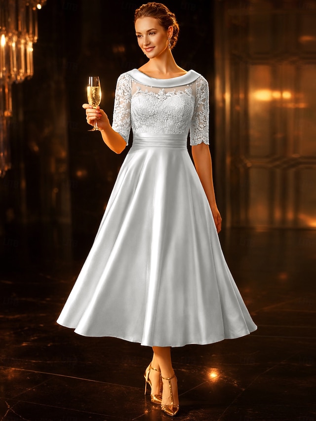 a-line mother of the bride dresses wedding guest dresses cocktail dresses party dresses tea length, supplier image 4