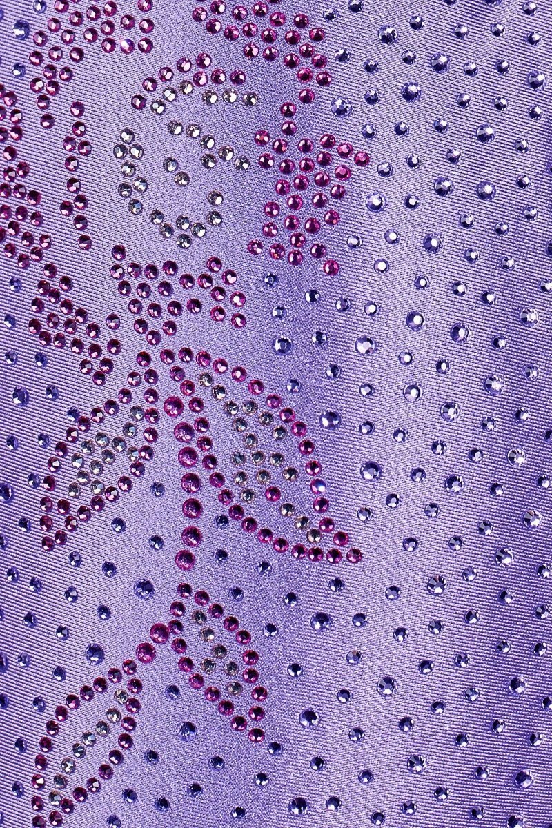 Lilac Halter Mermaid Beaded Satin Long Prom Dresses With Slit Evening Dresses, product image 3
