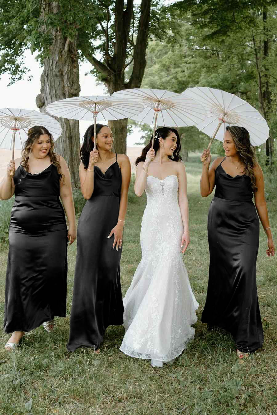 Hunter Green Silk Satin Cowl Neck Bridesmaid Dresses, product image 2