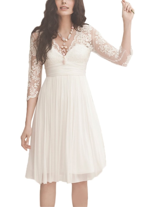 a-line floor-length little white dress wedding dress high neck sleeveless, supplier image 9