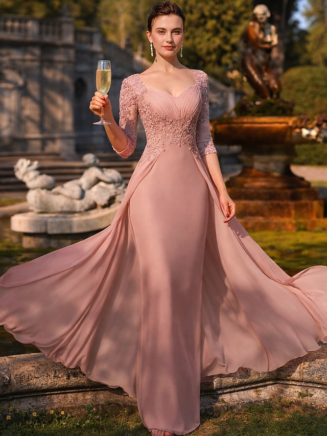 sheath column mother of the bride dresses wedding guest dresses formal dresses evening gown chiffon, supplier image 1