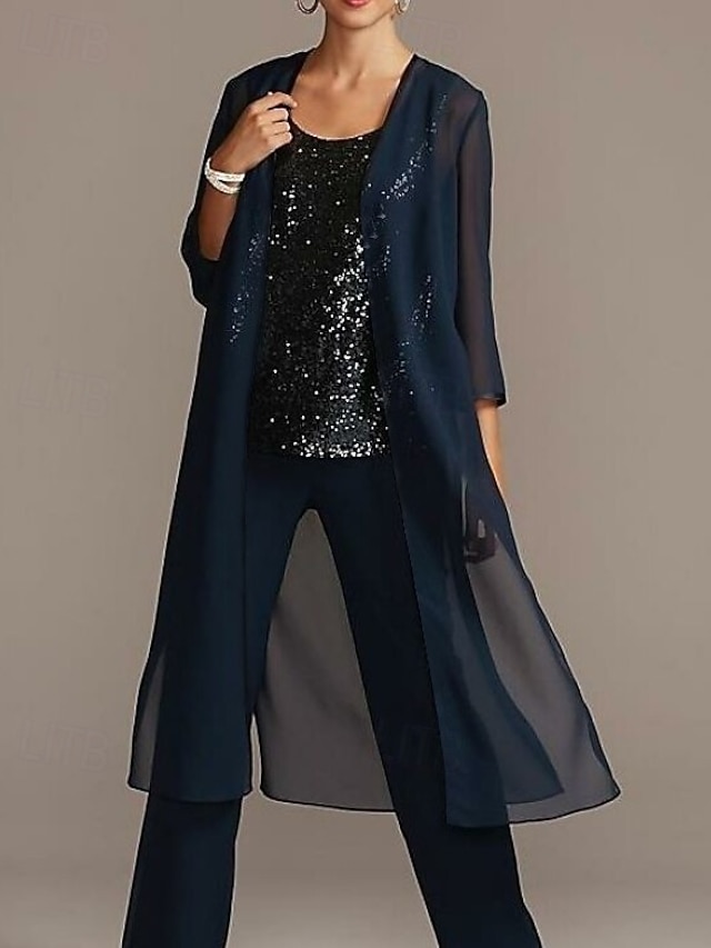 Chiffon 3/4 sleeve mother of the bride evening wedding guest cape wrap