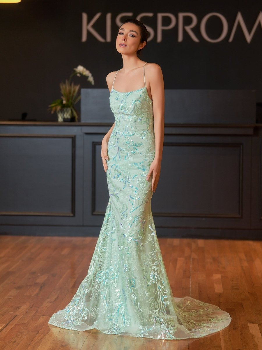 Mermaid Scoop Lace Long Prom Dresses Evening Dresses, product image 20