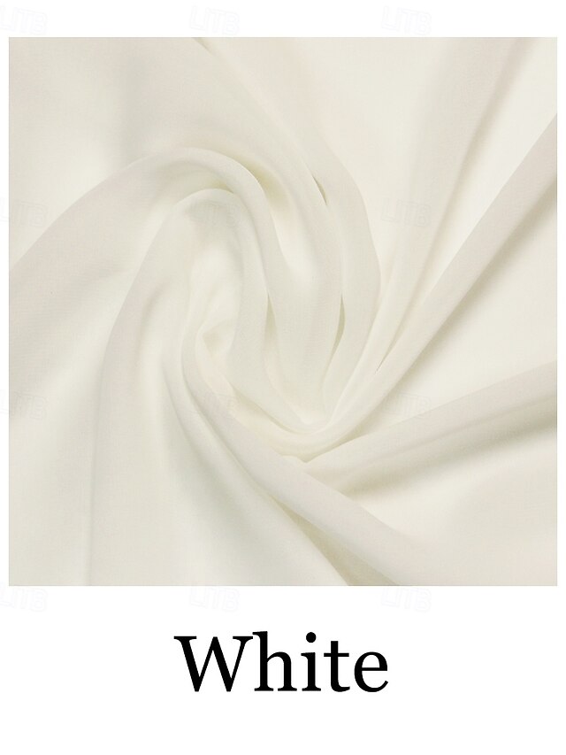 a-line little white dress wedding dress v-neck long sleeves chiffon, supplier image 6