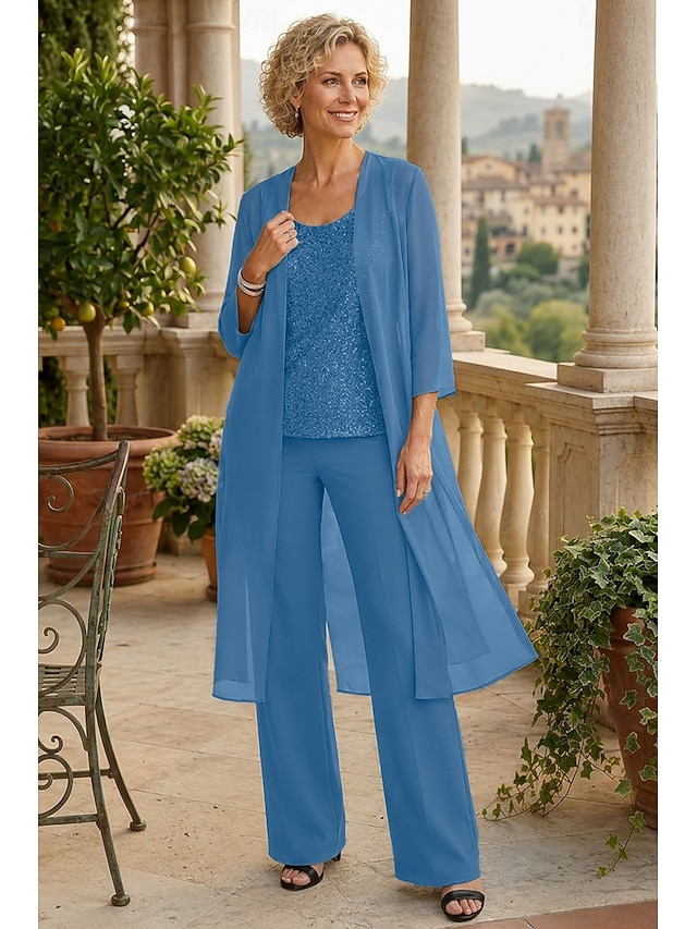 Chiffon 3/4 sleeve mother of the bride evening wedding guest cape wrap