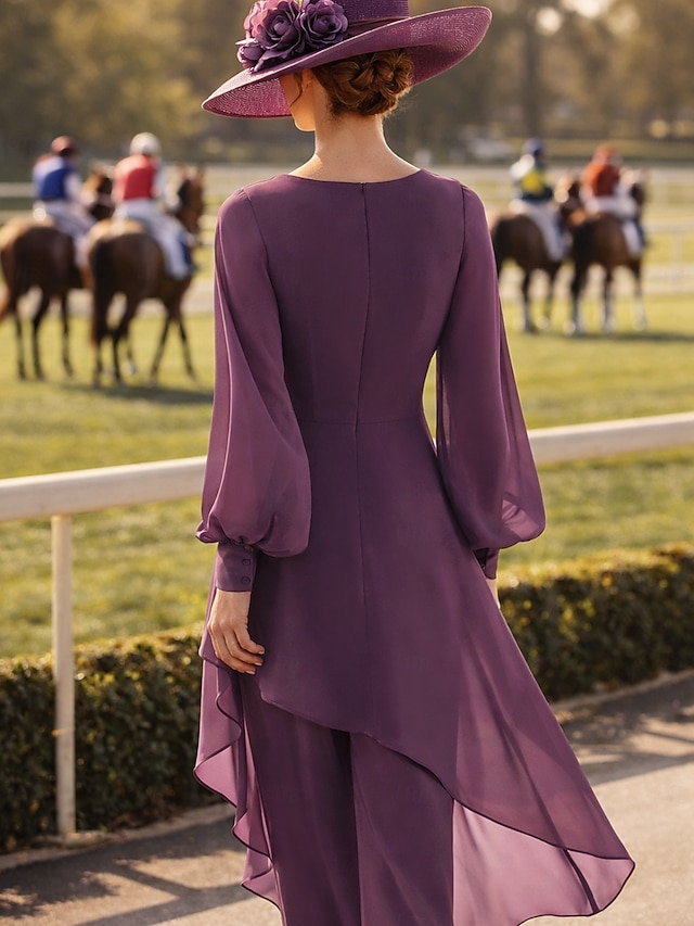 sheath column mother of the bride dresses floor length chiffon with pleats short sleeve v neck, supplier image 2