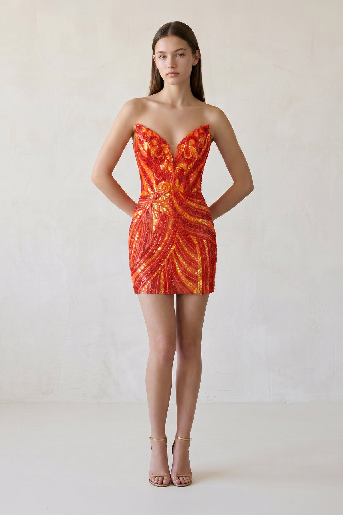 Black Strapless V Neck Sequins Bodycon Short Homecoming Dresses, supplier image 20