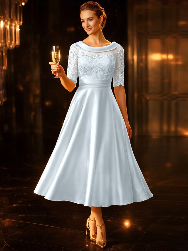 a-line mother of the bride dresses wedding guest dresses cocktail dresses party dresses tea length, supplier image 5