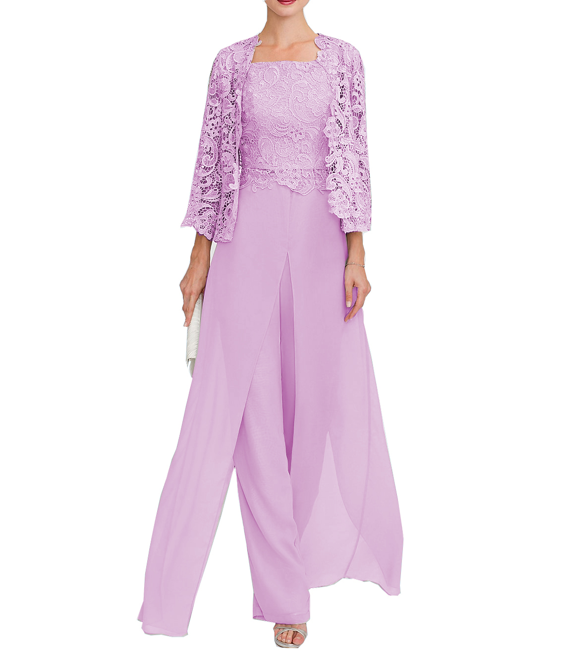 Jumpsuit Pantsuit 3 Piece Floor Length Mother of the Bride Dress 