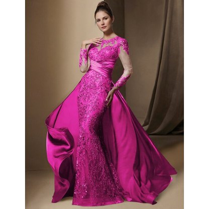 Mermaid Trumpet Sweep Brush Train Wedding Guest Dress Formal Dresses Evening Gown Mother of the Bride Dress