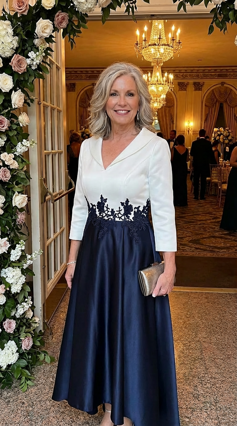 A-line mother of the bride dress flattering fit