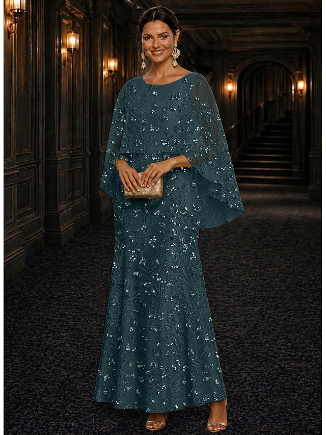 a-line mother of the bride dresses cocktail dresses floor length ankle length lace with beading, supplier image 6