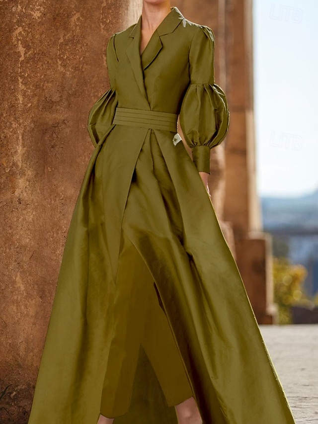jumpsuit pantsuit mother of the bride dresses floor length long sleeve v neck elegant, supplier image 2
