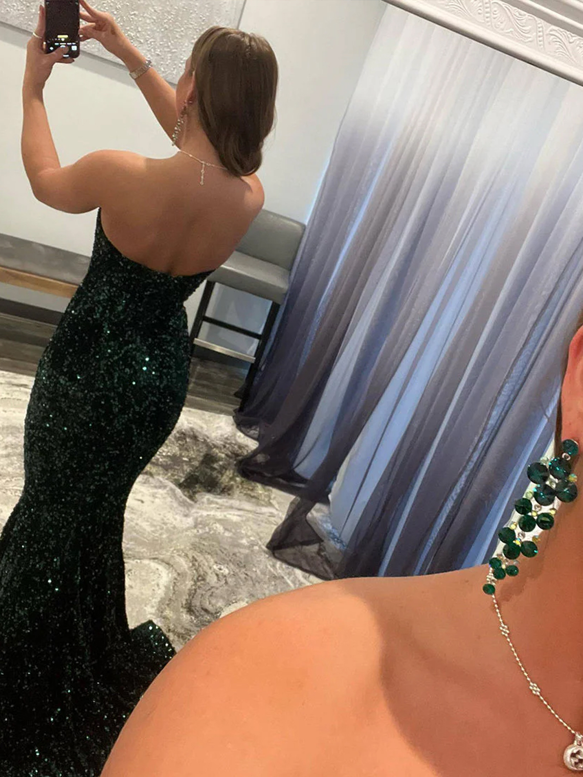 Sparkle Mermaid Sequin Sweetheart Sleeveless Tight Prom Dress