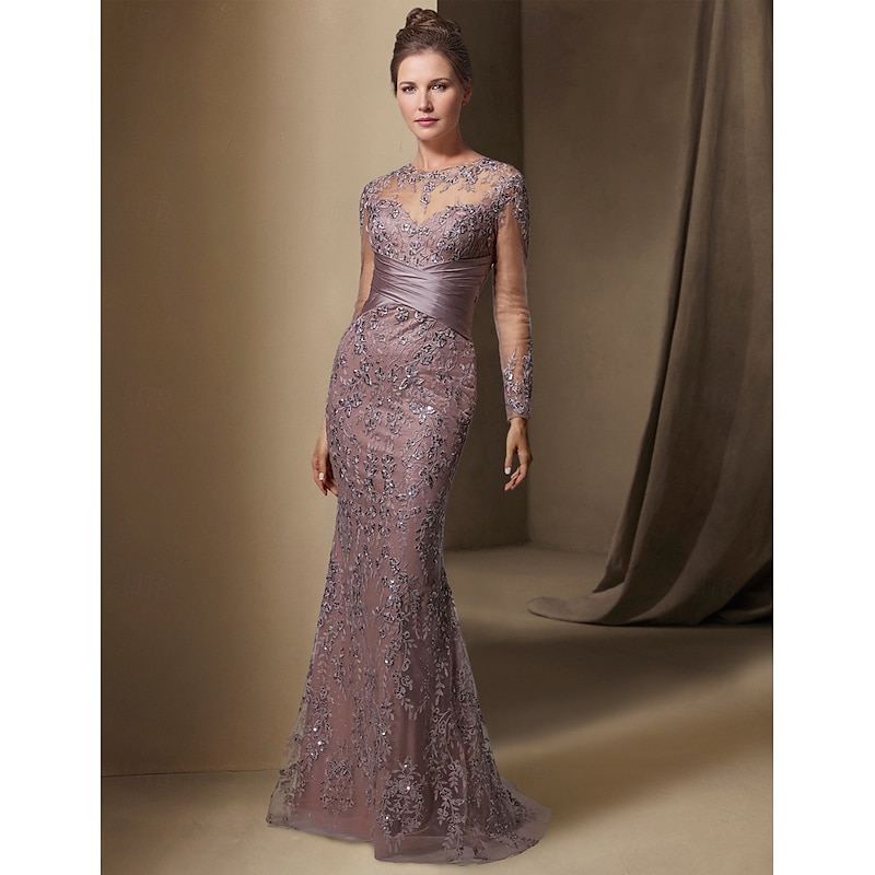 Mermaid Trumpet Sweep Brush Train Wedding Guest Dress Formal Dresses Evening Gown Mother of the Bride Dress