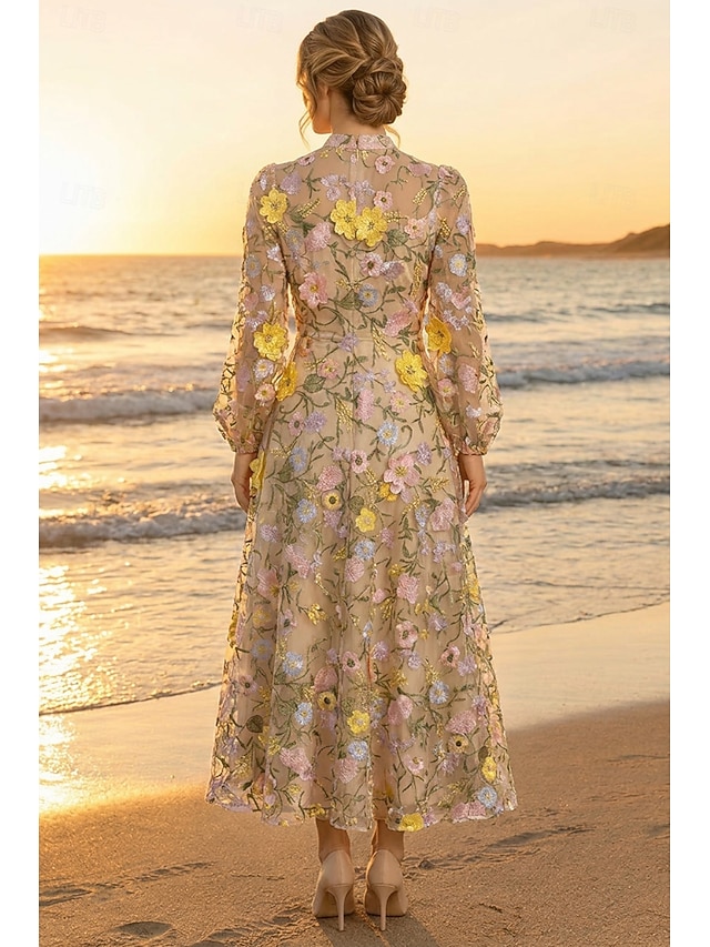 a-line mother of the bride dresses cocktail dresses party dresses ankle length lace tulle v neck, supplier image 2