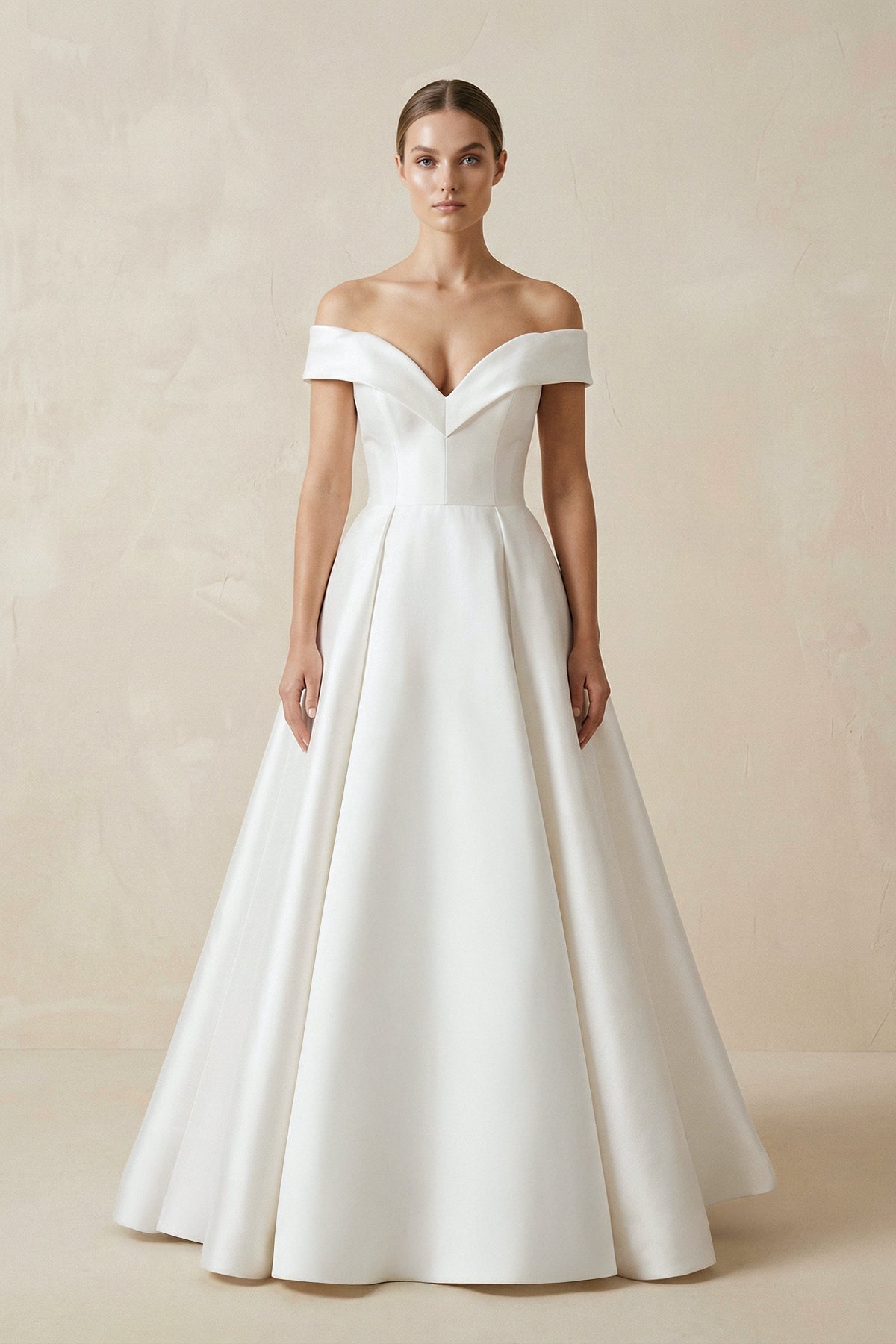 Simple Off-the-shoulder A-Line Wedding Dresses, product image 1