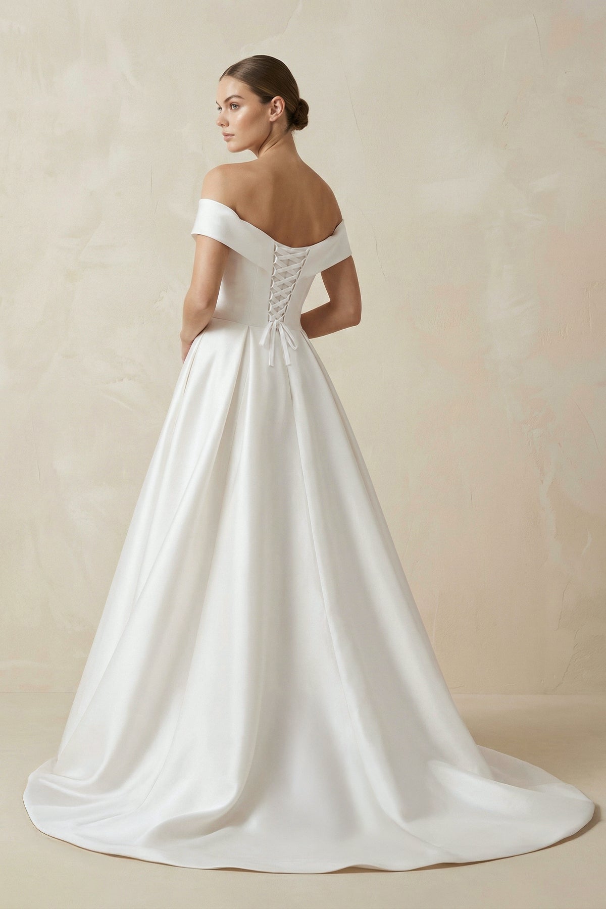 Simple Off-the-shoulder A-Line Wedding Dresses, product image 2