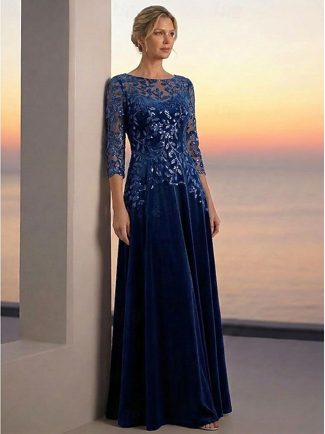 a-line mother of the bride dresses cocktail dresses floor length ankle length tulle velvet elegant, supplier image 1