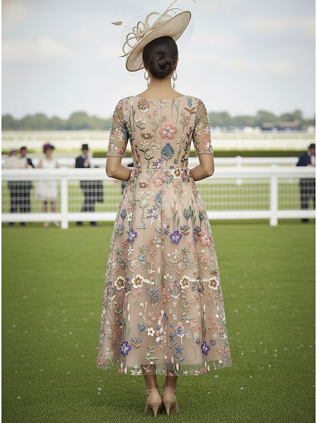 a-line mother of the bride dresses wedding guest dresses cocktail dresses ankle length chiffon tulle, supplier image 2