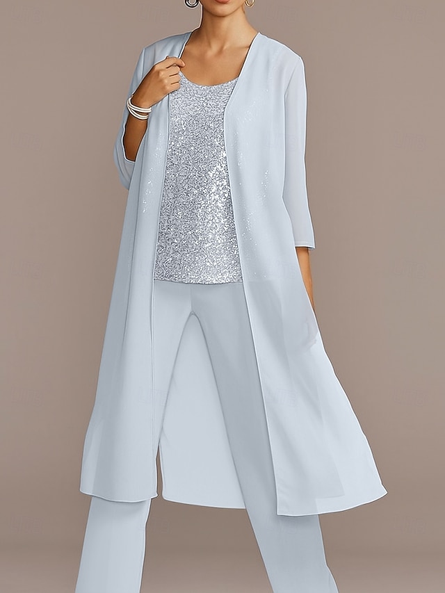 Chiffon 3/4 sleeve mother of the bride evening wedding guest cape wrap