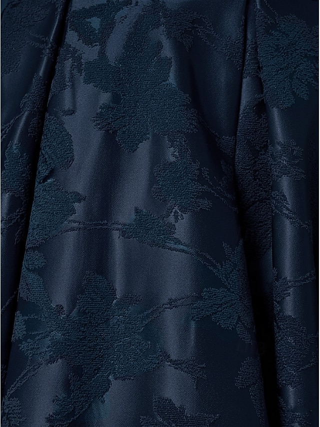 a-line floor length mother of the bride dresses wedding guest dresses formal dresses half sleeve v neck elegant vintage jacquard with bow(s), supplier image 2