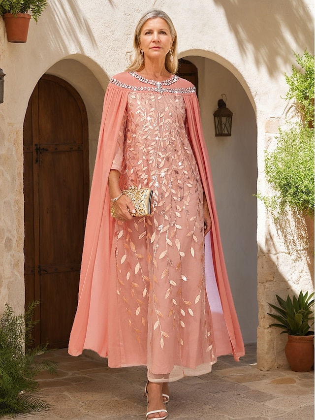 a-line mother of the bride dresses cocktail dresses party dresses floor length chiffon with beading, supplier image 1