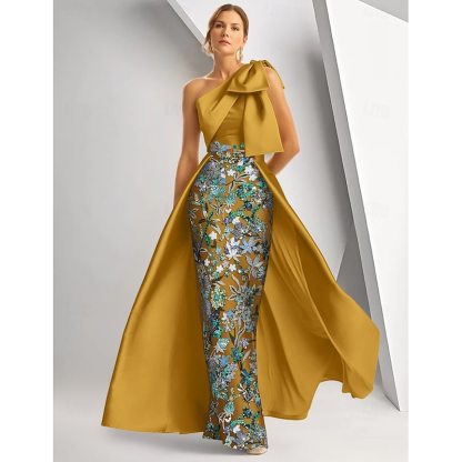 A-Line Floor Length Beaded Eembroidered Formal Dresses Mother of the Bride Dress Evening Gown