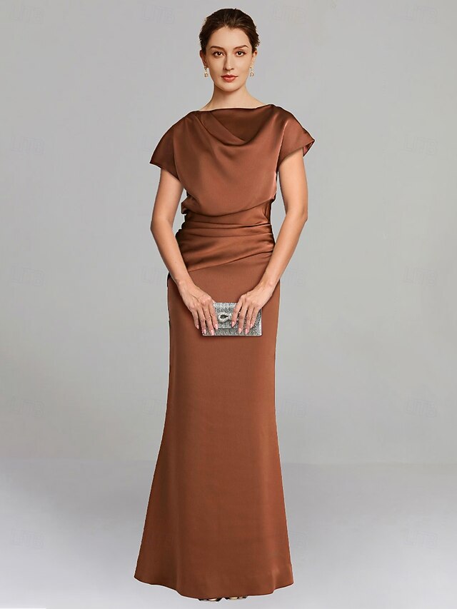 sheath column mother of the bride dresses wedding guest dresses formal dresses evening gown satin, supplier image 7