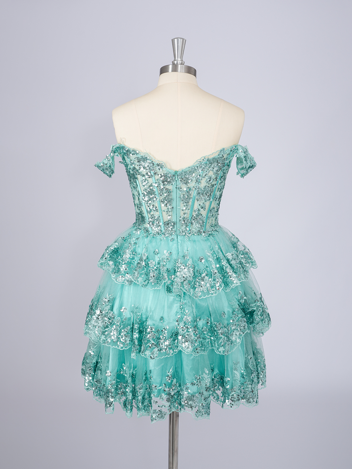 A-Line Tulle Strapless With Appliques Short Homecoming Dress