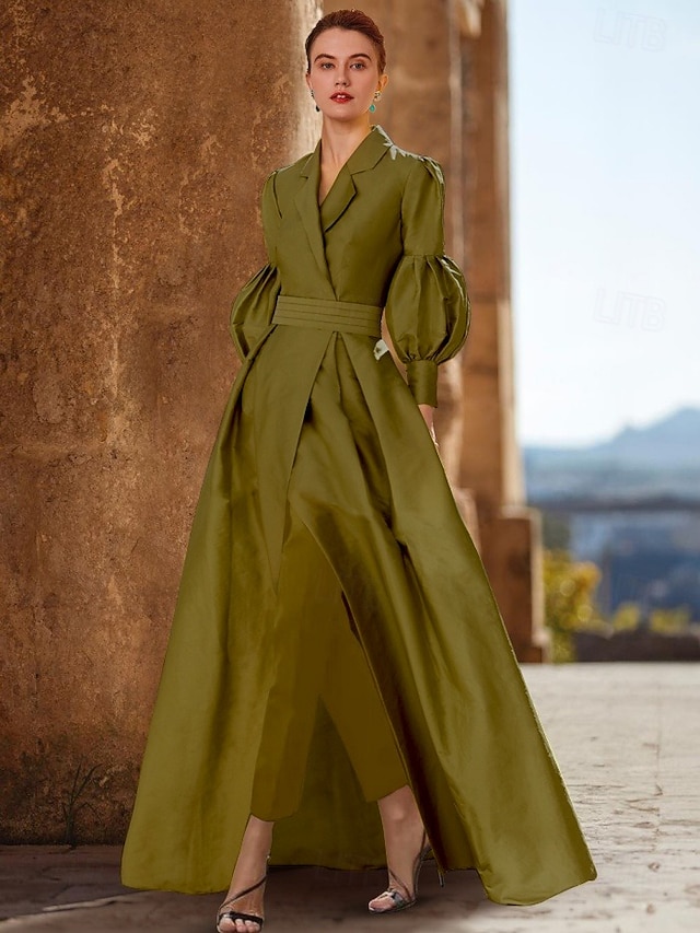 jumpsuit pantsuit mother of the bride dresses floor length long sleeve v neck elegant, supplier image 1