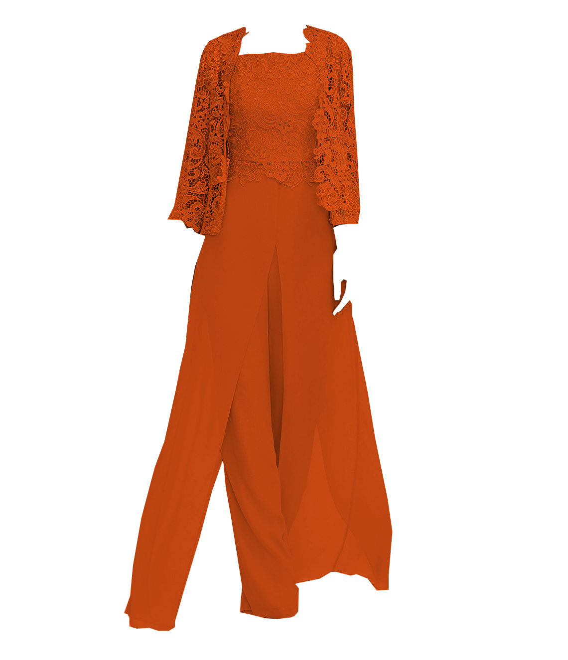 Jumpsuit Pantsuit 3 Piece Floor Length Mother of the Bride Dress 