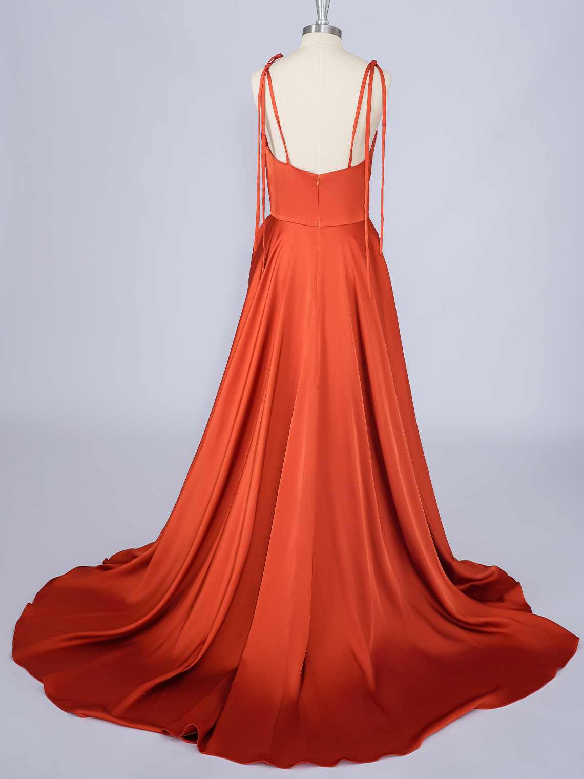 Red Mermaid Solid Color Spaghetti Sleeveless Long Prom Dress