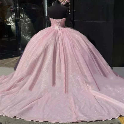 Sweetheart Pink Ball Gown Birthday Quinceanera Dresses