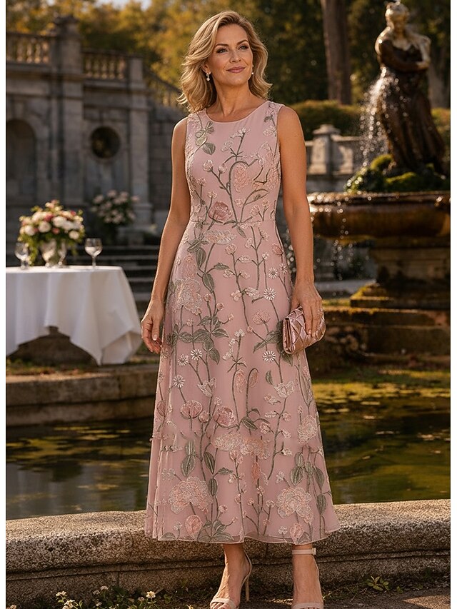 two piece a-line mother of the bride dresses ankle length lace with ruffles 3/4 length sleeve simple, supplier image 2