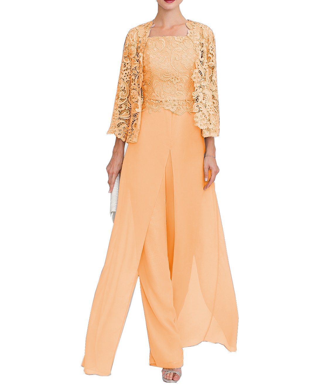 Jumpsuit Pantsuit 3 Piece Floor Length Mother of the Bride Dress 