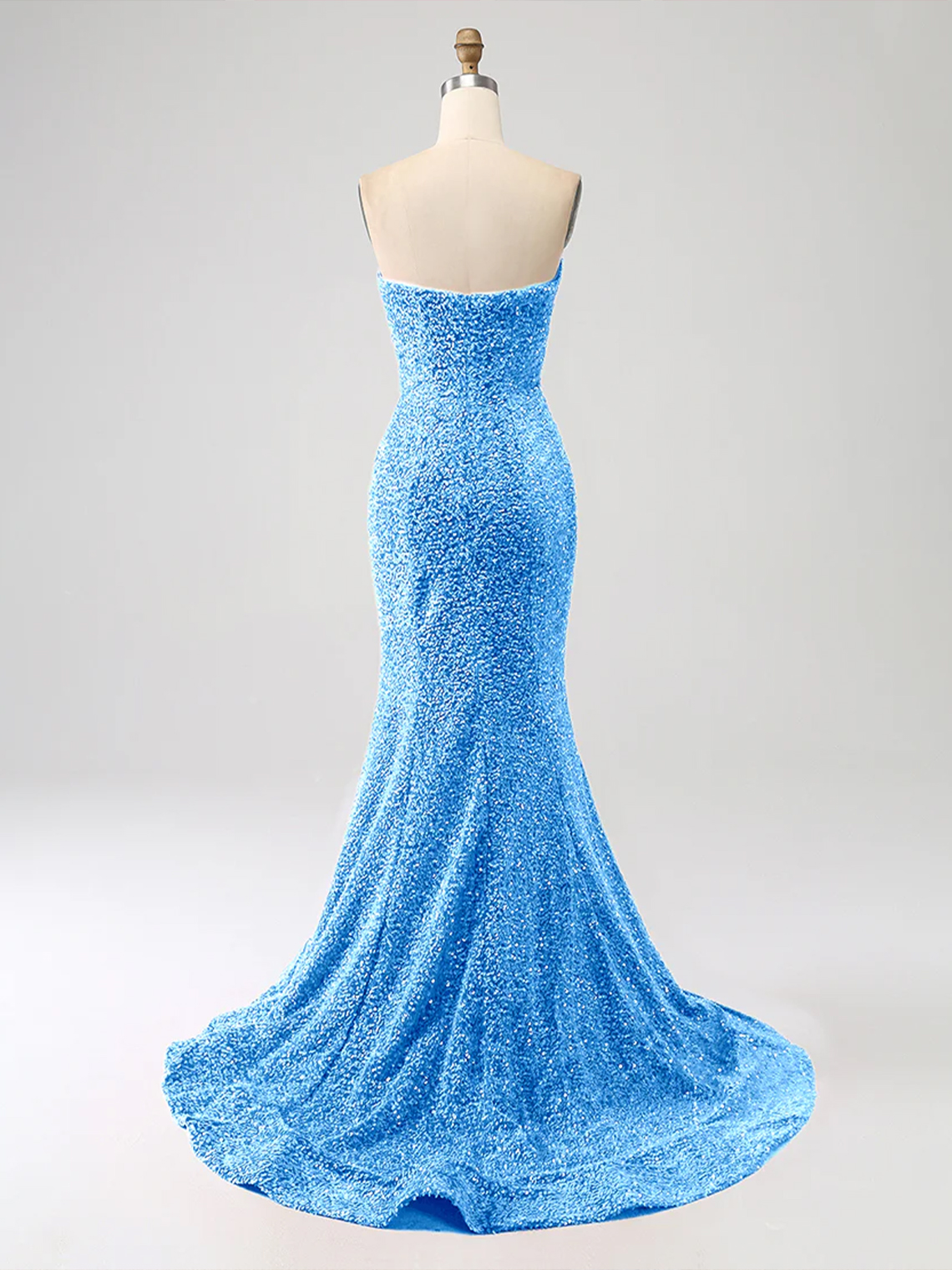 Sparkle Mermaid Sequin Sweetheart Sleeveless Tight Prom Dress