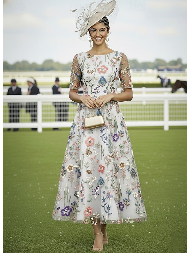 a-line mother of the bride dresses wedding guest dresses cocktail dresses ankle length chiffon tulle, supplier image 4