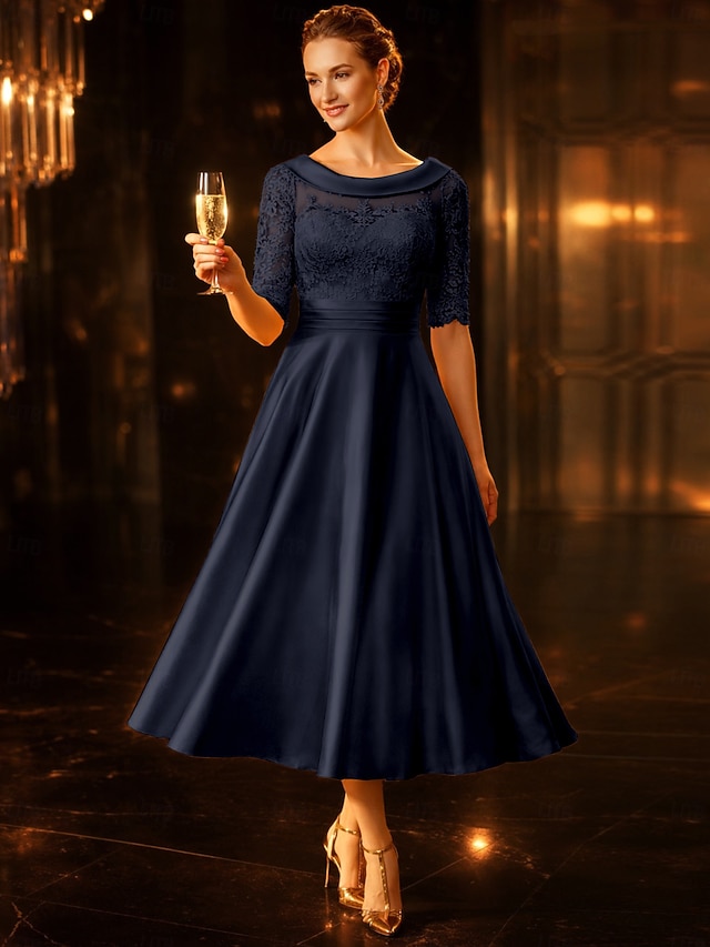 a-line mother of the bride dresses wedding guest dresses cocktail dresses party dresses tea length, supplier image 11