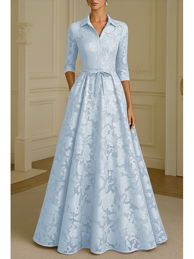 a-line mother of the bride dresses formal dresses evening gown floor length satin jacquard elegant, supplier image 1