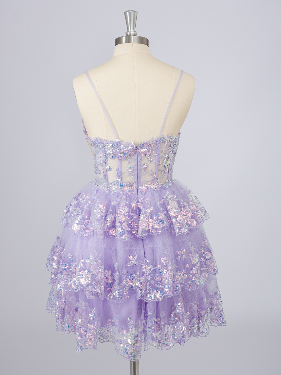 Sparkle Tulle A-Line Appliques With Sequin Short Homecoming Dress