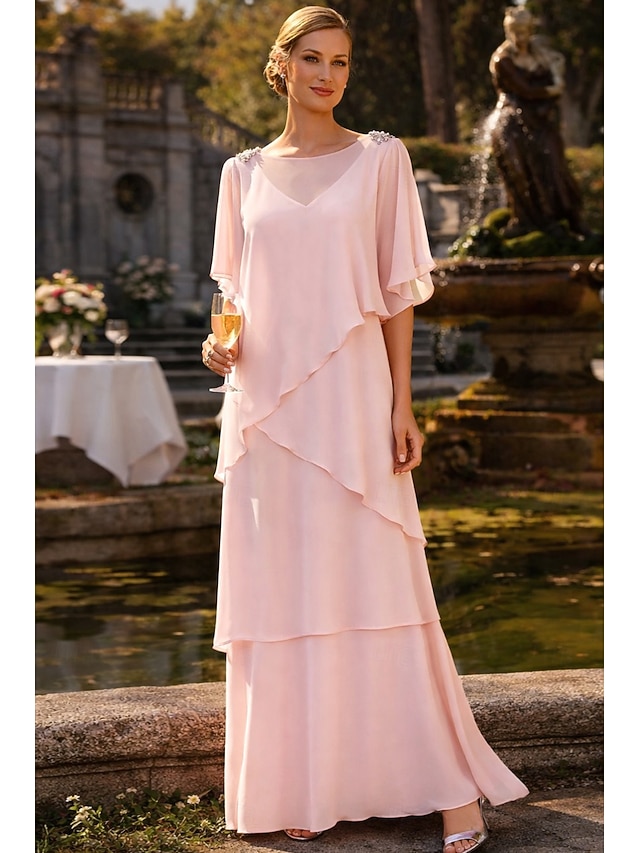 a-line mother of the bride dresses wedding guest dresses formal dresses floor length chiffon elegant, supplier image 1