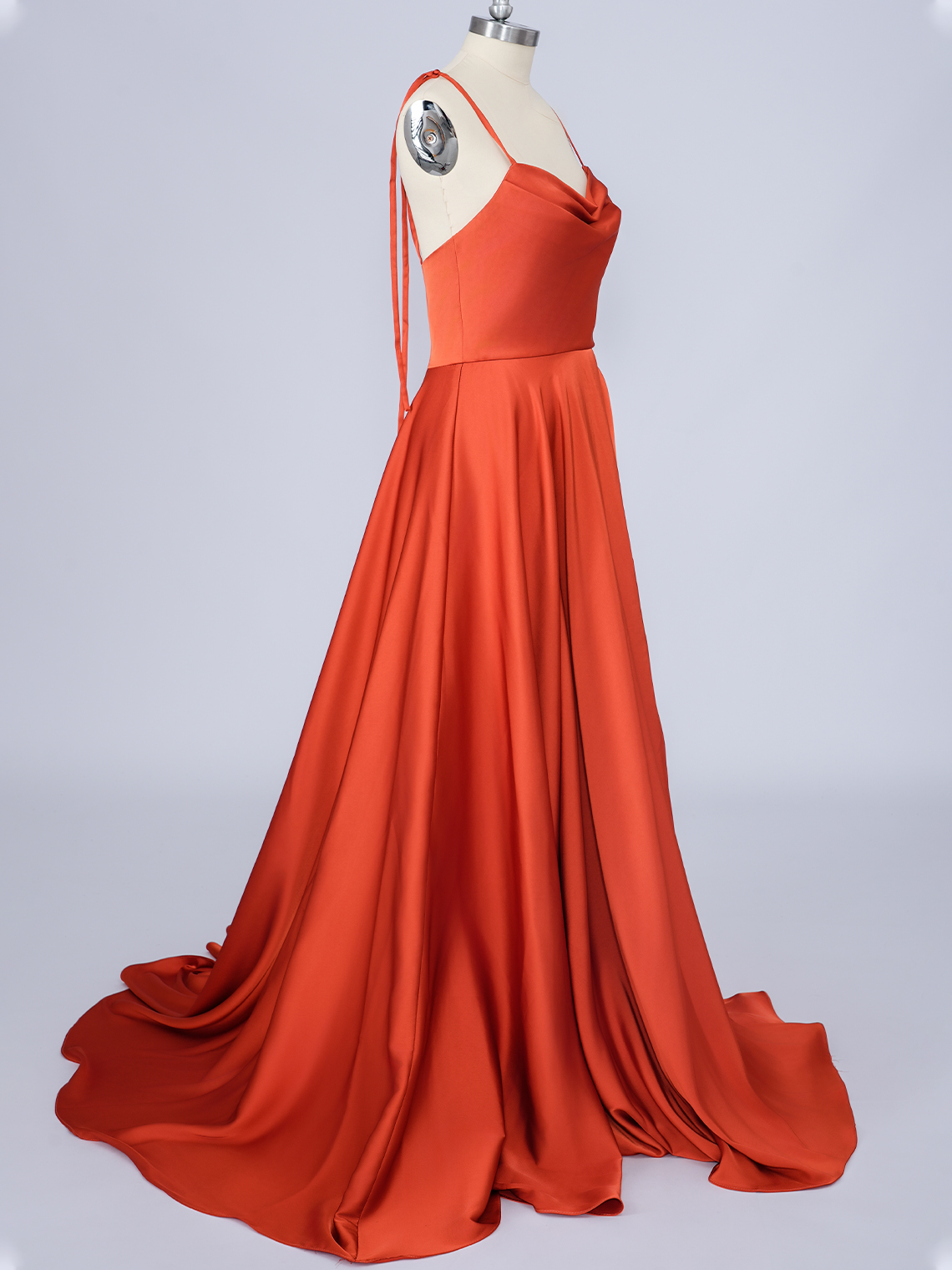 Red Mermaid Solid Color Spaghetti Sleeveless Long Prom Dress