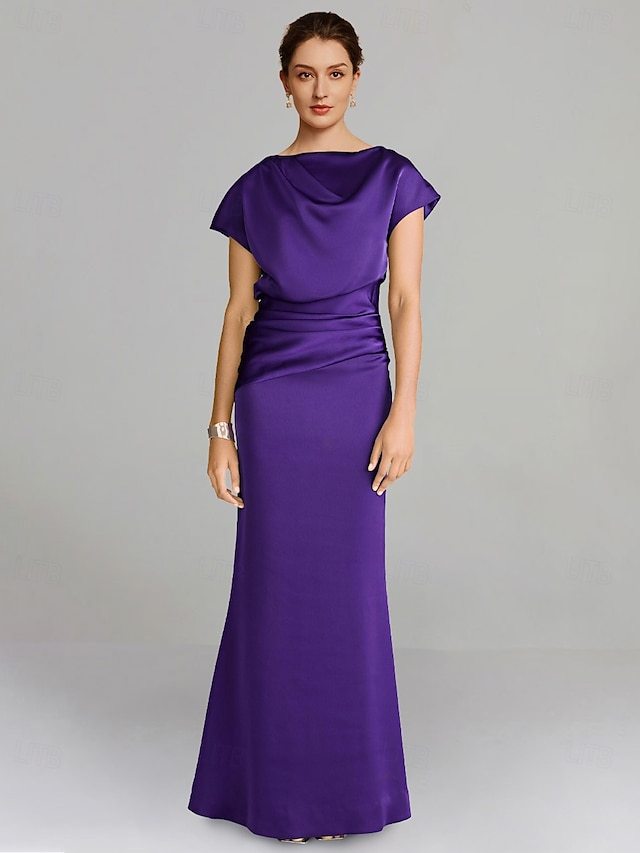 sheath column mother of the bride dresses wedding guest dresses formal dresses evening gown satin, supplier image 4