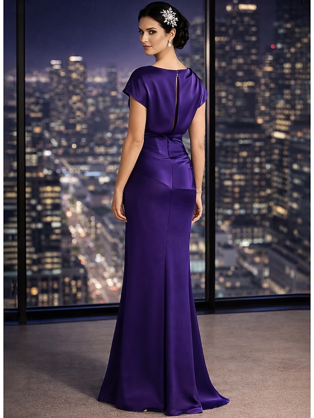 sheath column mother of the bride dresses wedding guest dresses formal dresses evening gown satin, supplier image 2