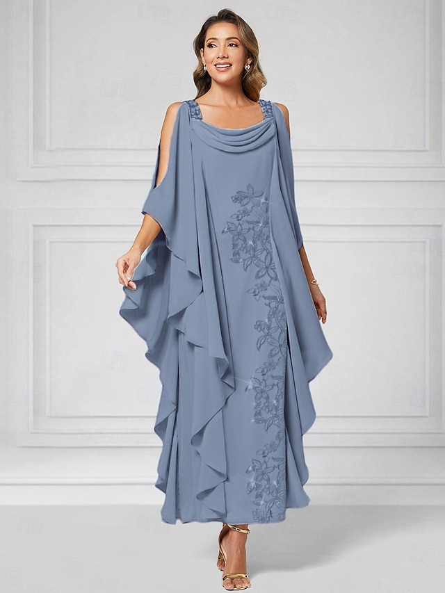 sheath column floor length mother of the bride dresses wedding guest dresses cocktail dresses party dresses half sleeve jewel neck elegant plus size, supplier image 22