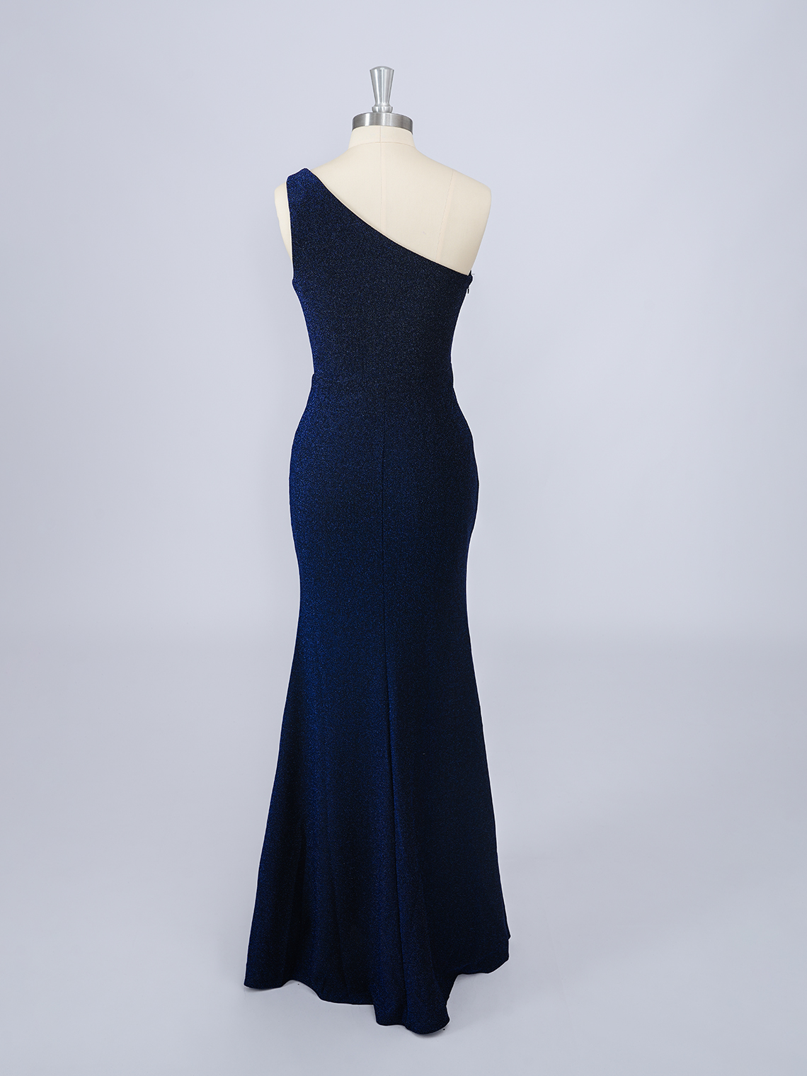 Mermaid One Shoulder Floor Length With Solid Color Long Prom Dress