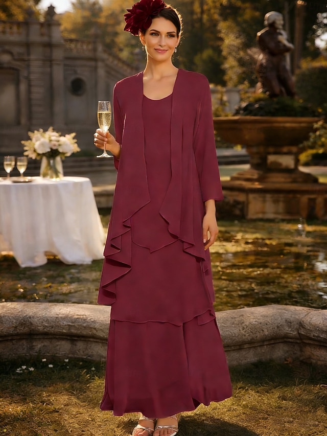 sheath column ankle length mother of the bride dresses wedding guest dresses sleeveless elegant simple chiffon, supplier image 14