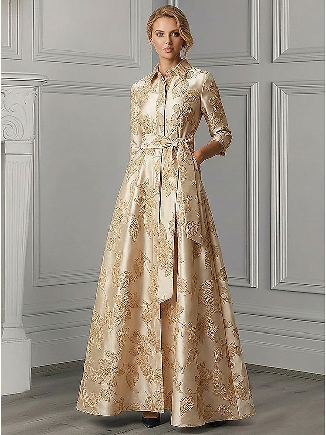 a-line mother of the bride dresses formal dresses evening gown floor length jacquard elegant, supplier image 1